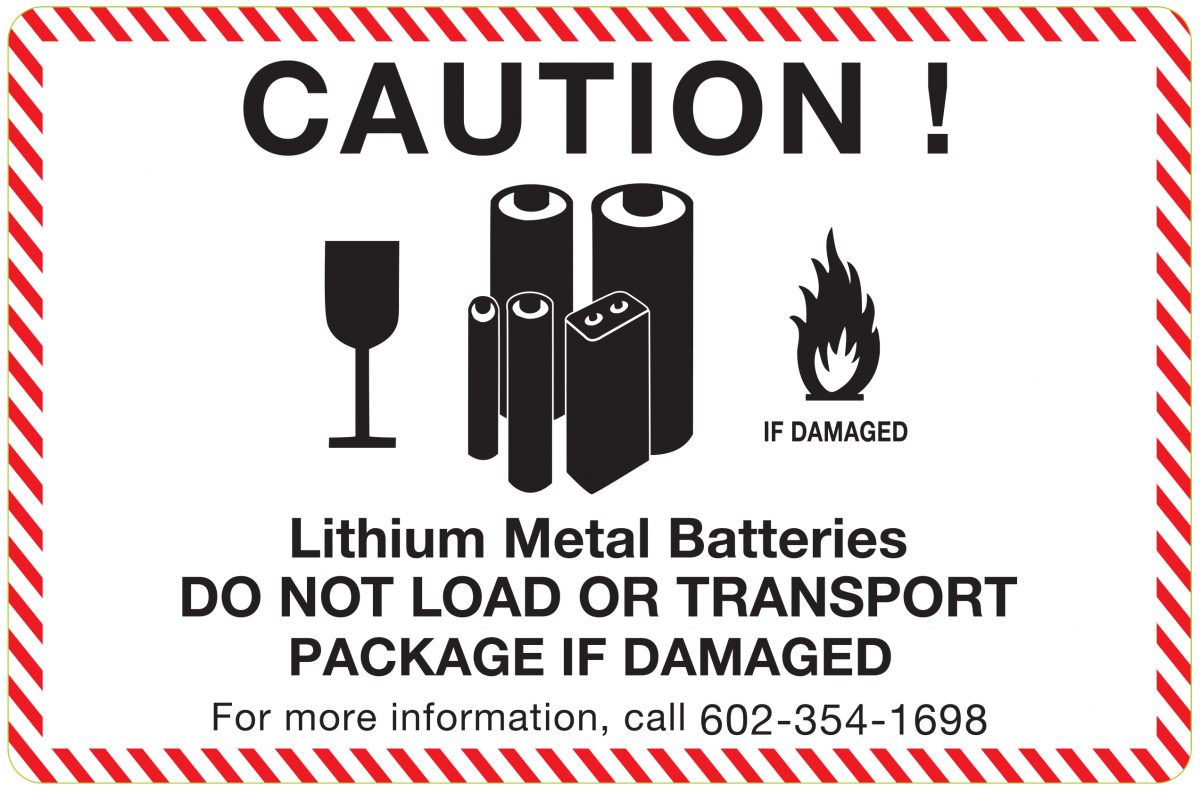 Lithium Metal Warning Proof Arizona Custom Labels Southwest Label